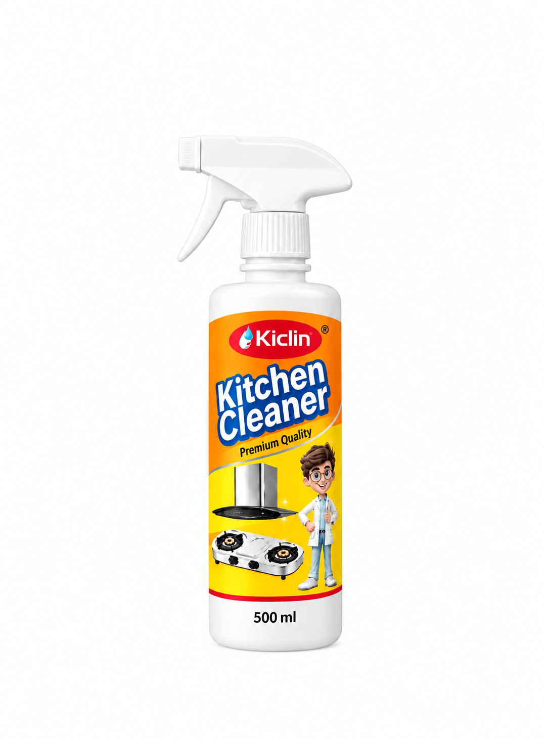 KITCHEN OIL & GREASE STAIN CLEANING REMOVER SPRAY Kitchen Degreaser Cleaner Non Corrosive Multipurpose Product - PH Neutral Kitchen Cleaner Spray 500ml