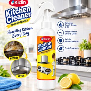 Kitchen Cleaner Spray Oil & Grease Stain Remover Stove & Chimney Cleaner Spray Non-Flammable Nontoxic Magic Degreaser Spray for Kitchen Gas Stove Cleaning Spray for Grill & Exhaust Fan (200ml)